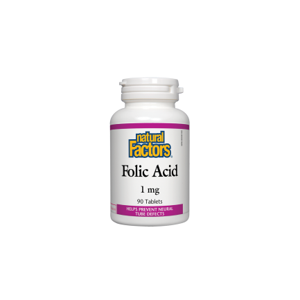 Folic Acid/ Фолиева киселина 1 mg х 90 таблетки Natural Factors