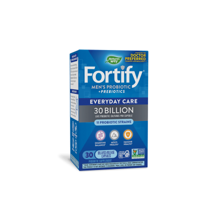 Fortify Men’s Probiotic + Prebiotic Everyday Care - Фортифай пробиотик за мъже - 30 милиарда активни пробиотици, 30 капсули Nature’s Way