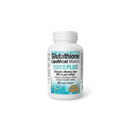 Glutathione LipoMicel Matrix - Глутатион с висока абсорбция (мощен антиоксидант),300 mg, 60 софтгел капсули Natural Factors
