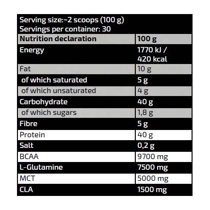 Gold Line / Oat Meal / with Protein, BCAA, Glutamine, MCT / 3 kg.