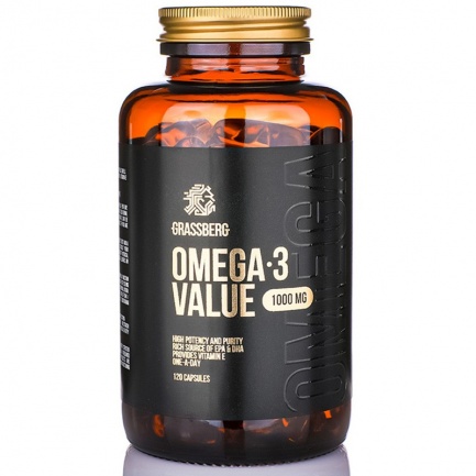 GRASSBERG Omega-3 Value 1000mg - Омега | 120 sgels