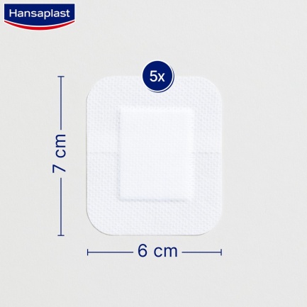 Hansaplast Sensitive пластири XL 6 cm х7 cm х5 броя