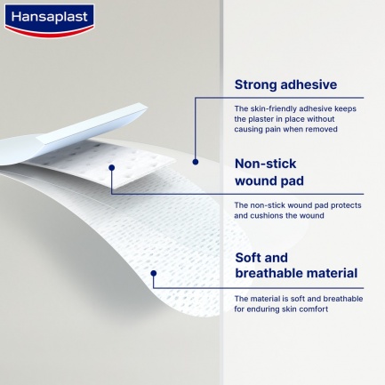 Hansaplast Sensitive пластири XL 6 cm х7 cm х5 броя