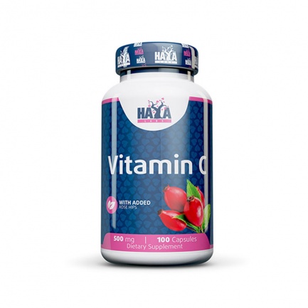 Haya Labs Витамин Ц с Шипка 500 mg х100 капсули + 1 ПОДАРЪК