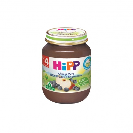 Hipp 4273 Пюре ябълки с боровинки 125гр.