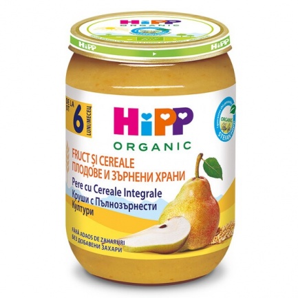 Hipp 4723 Био Пълнозърнена каша с круши 190 гр.