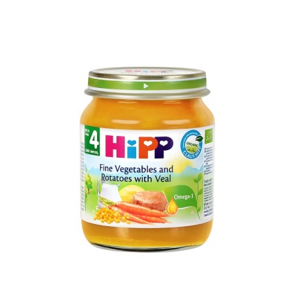 Hipp 6152 Bio Пюре от зеленчуци и картофи с телешко месо 125гр.