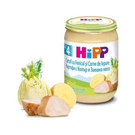 Hipp 6173 Био Пюре от картофи с копър и заешко месо 190 гр.