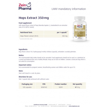 ХМЕЛ / HOPS – ZeinPharma (120 капс)