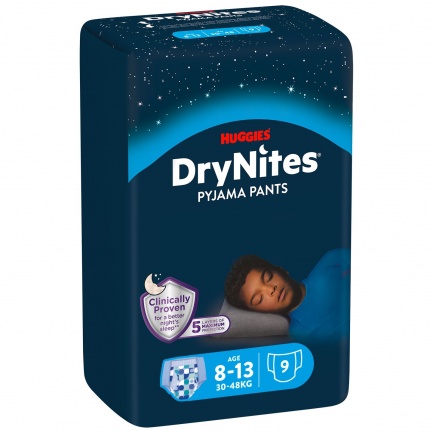 Huggies DryNites Гащи-пижама 8-13г (30-48 kg) х10 броя СИН