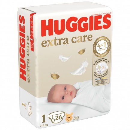 Huggies Екстра Кеър пелени 1 (2-5 kg) х25 броя