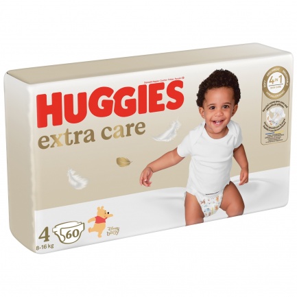 Huggies Екстра Кеър пелени 4 (8-16 kg) х60 броя