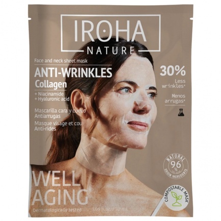 IROHA Nature Анти-ейдж маска за лице и шия с Kолаген х1 брой