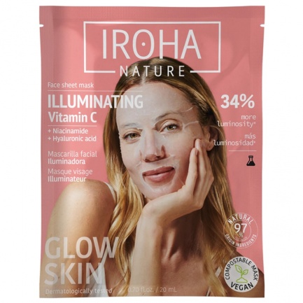 IROHA Nature Антиоксидантна лист-маска за лице с Витамин C и HA х1 брой