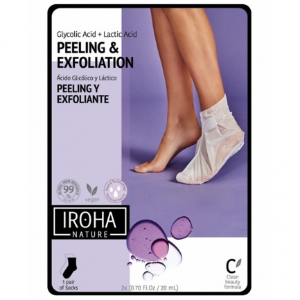 IROHA Nature Ексфолиращи чорапи с Лавандула и AHA киселини х1 чифт