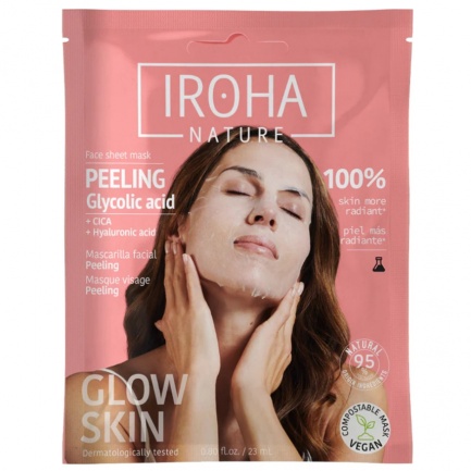 IROHA Nature Пилинг маска за лице с Гликолова киселина х1 брой