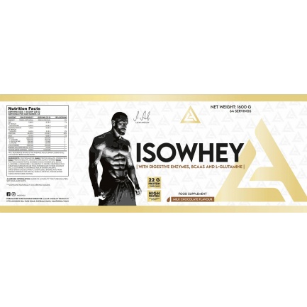 IsoWhey | Whey Protein Isolate with Digestive Enzymes, BCAA & Glutamine / 1600 gr