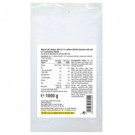 КАЛИЕВА СОЛ Микс / POTASSIUM SALT Mixture – Raab Vitalfood (1000 гр)