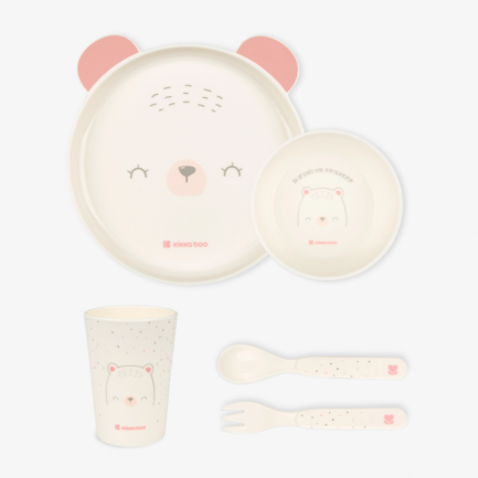 KikkaBoo Сет за хранене Bear with me Pink