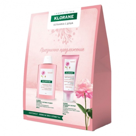 Klorane Комплект Шампоан с божур за чувствителен скалп 200 ml + Гел-балсам 150 ml
