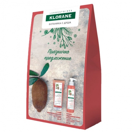Klorane Комплект Крем-душ с цвят от Хибискус 200 ml + Мляко за тяло 200 ml
