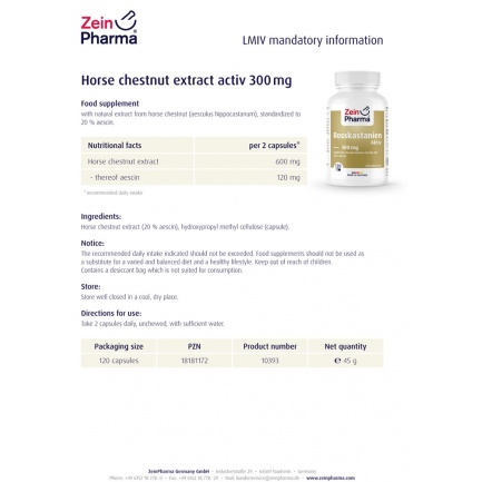 КОНСКИ КЕСТЕН / HORSE CHESTNUT – ZeinPharma (120 капс)