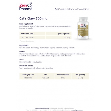 КОТЕШКИ НОКЪТ / CAT’S CLAW - ZeinPharma (90 капс)