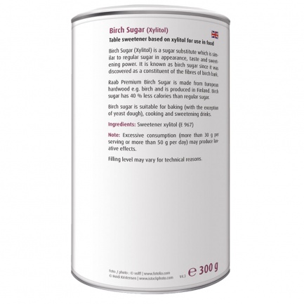 КСИЛИТОЛ – БРЕЗОВА ЗАХАР / BIRCH SUGAR – Raab Vitalfood (300 гр)