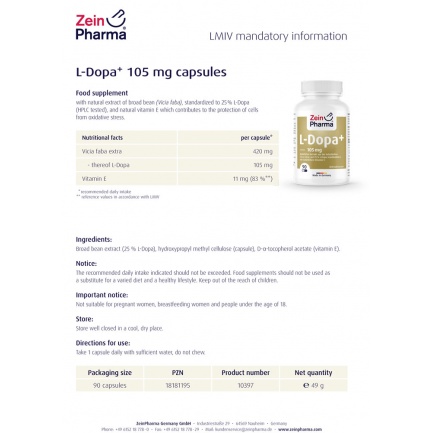 Л-ДОПА / L-DOPA – ZeinPharma (90 капс)