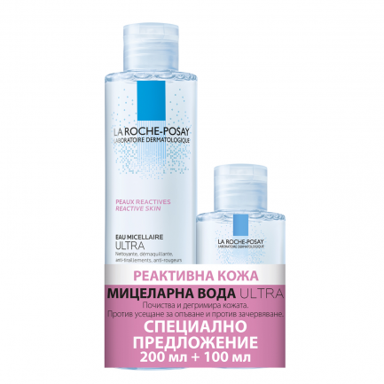 La Roche-Posay Мицеларна вода 200 ml + 100 ml - За реактивна кожа