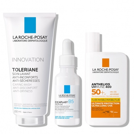 La Roche-Posay Ултравъзстановяващ протокол за дехидратирана и раздразнена кожа (почистване, грижа, слънцезащита)