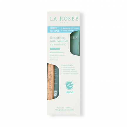 La Rosée Паста за зъби с БИО мента 75 ml х2 броя + Четка за зъби