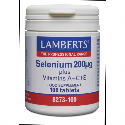 Lamberts Селен 200 mcgr + Витамини А, С, Е х100 таблетки