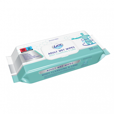 Lara Care Mокри кърпи за тяло за възрастни х50 броя