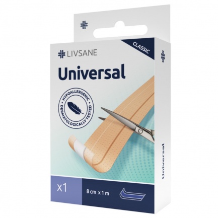 Livsane Classic Универсална лента пластир 8 cm x1 m