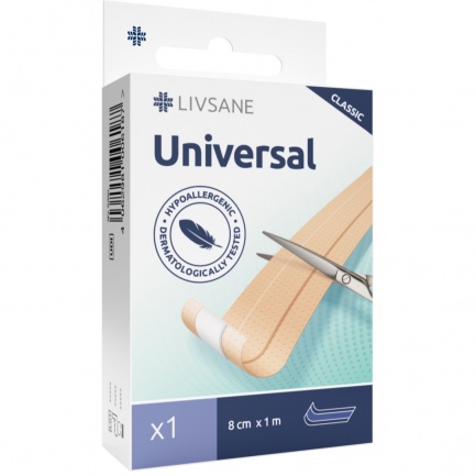 Livsane Classic Универсална лента пластир 8 cm x1 m