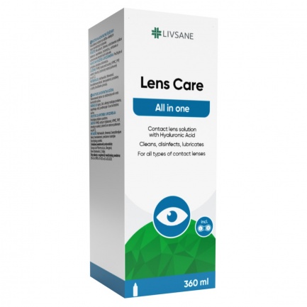 Livsane Разтвор и контейнер за контактни лещи 360 ml