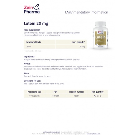 ЛУТЕИН / LUTEIN – ZeinPharma (60 капс)