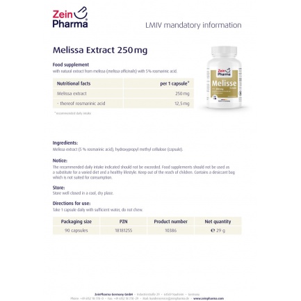 МАТОЧИНА / MELISSA – ZeinPharma (90 капс)