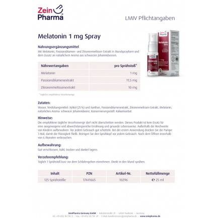 МЕЛАТОНИН Спрей / MELATONIN – ZeinPharma (25 мл)