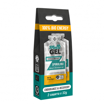 MelliGEL Spirulina Енергиен меден спортен гел 32 g х2 броя