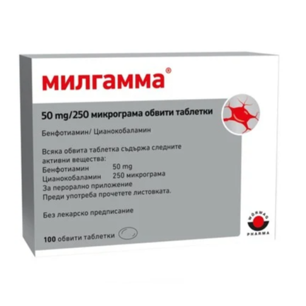 Милгамма 50 mg/250 μg х50 таблетки