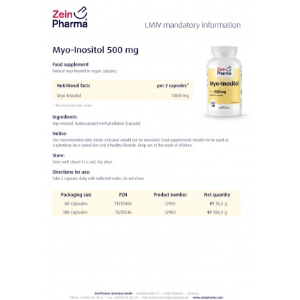 МИО-ИНОЗИТОЛ / MYO-INOSITOL – ZeinPharma (60 капс)