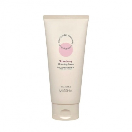 Missha Creamy Latte Почистваща пяна за лице с ягоди 172 ml