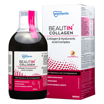 myelements Beautin Collagen с вкус на манго и пъпеш за здрави коса, кожа и нокти х500 ml