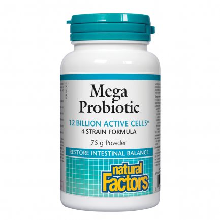 Natural Factors Мега пробиотик 12 млрд. активни пробиотици, 4 щама формула х75 g пудра