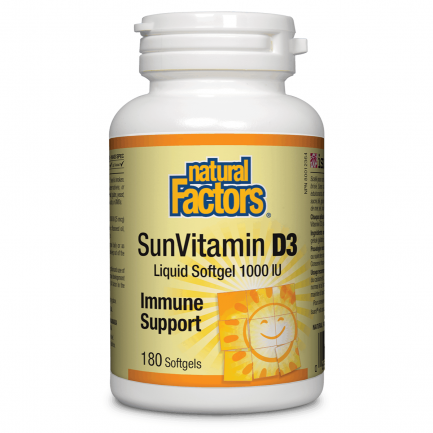 Natural Factors Витамин D3 1000 IU х180 софтгел капсули