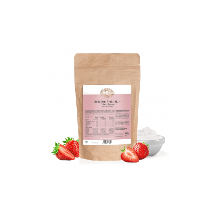Натурален протеинов шейк на прах - Диетичен, полезен и засищащ, 450 g, с вкус на ягодово кисело мляко