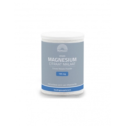 Нервна и сърдечно-съдова системи - Магнезий (цитрат, малат) веган + витамин В6, 125 g прах