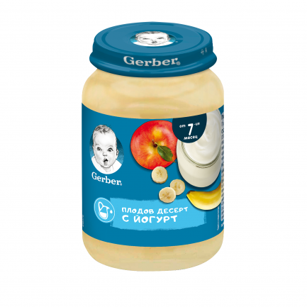 Nestle Gerber Пюре от плодов десерт с йогурт 7м+ 190 g